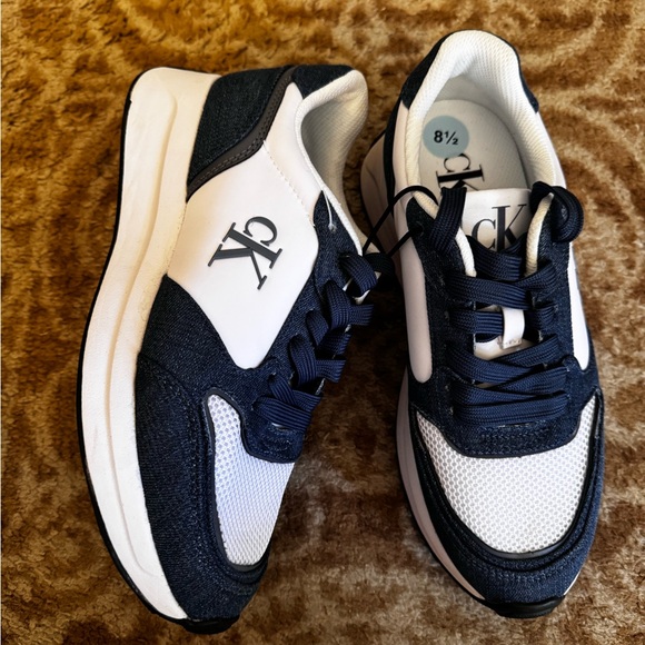 Calvin Klein monogram sneakers chunky denim look